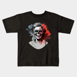 Man's skull colorsplash art Kids T-Shirt